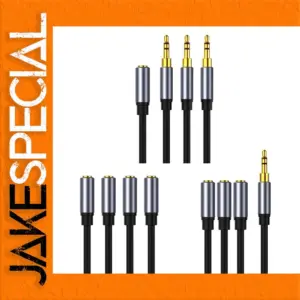 30cm Headphone Splitter Cable with 3 Ports