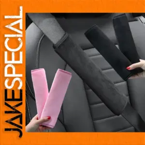 Plush Car Seat Belt Cover Black Pink