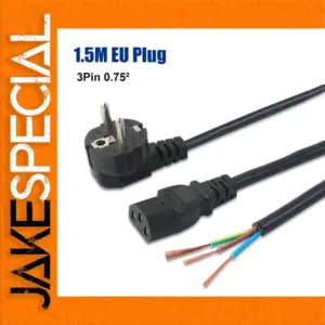 European 1.5M Black Power Extension Cord
