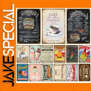 Retro Diner Tin Sign Vintage Wall Decor