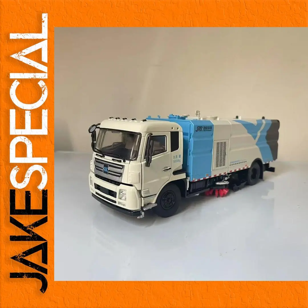 White and Blue Die-Cast Cleaning Sweeper Truck 1 White and Blue Die-Cast Cleaning Sweeper Truck