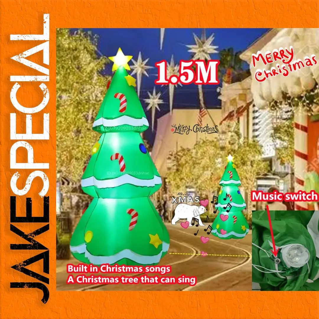Vibrant 1.5m Inflatable Christmas Tree with Music 1 Vibrant 1.5m Inflatable Christmas Tree with Music