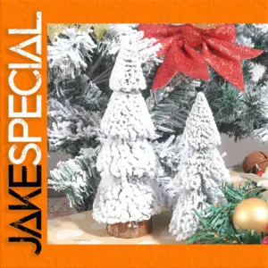 Artificial Flocked Snow Pine Tree Set of Four