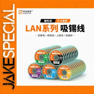 Premium Copper Desoldering Wick 2.5m, Multiple Widths