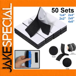 Reusable Hook and Loop Fastener Strips Set