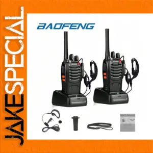 Black UHF PMR446 Walkie-Talkie Set 16 Channels