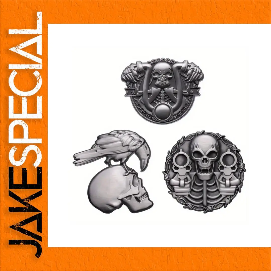 Dark Punk Skull Brooch in Three Designs 1 Dark Punk Skull Brooch in Three Designs