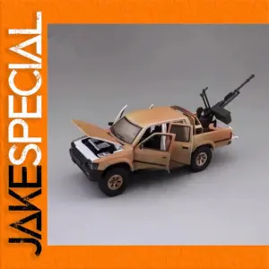 Damaged Military-Style Hilux Model with Gun
