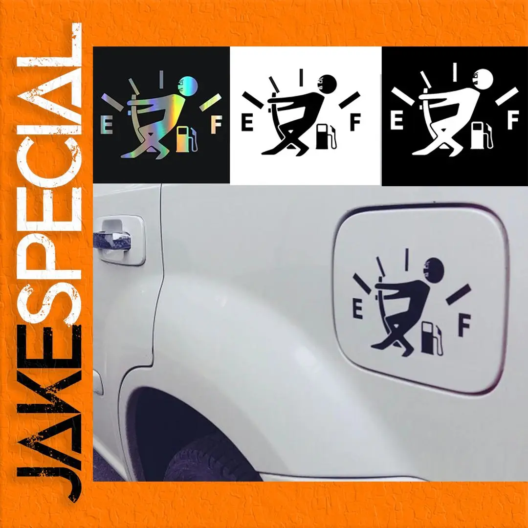 Humorous Reflective Fuel Cap Sticker 1 Humorous Reflective Fuel Cap Sticker