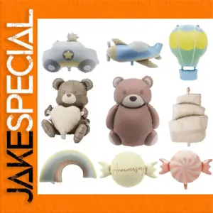 Colorful Cartoon Animal and Vehicle Foil Balloons Set
