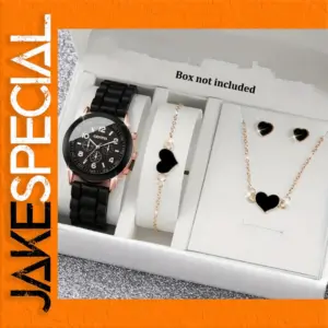 Elegant Black & Gold Jewelry Set by YITING