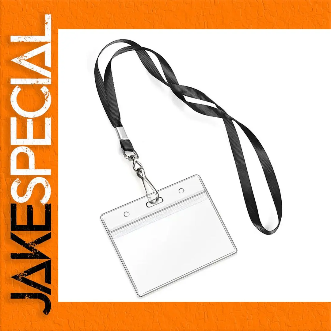 Black PVC ID Lanyards with Badge Holders Set 1 Black PVC ID Lanyards with Badge Holders Set