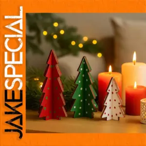 Festive Wooden Christmas Tree Set (3 pcs)