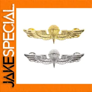 Military-Style Parachutist Badge in Gold/Silver