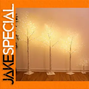 LED Birch Tree Decoration 0.6-1.8m with Warm White Lights