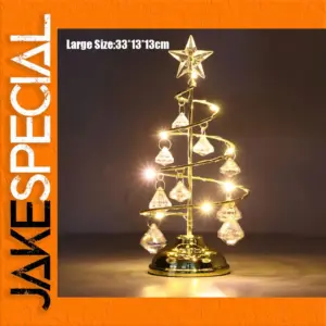 Elegant LED Christmas Tree Lamp in Gold or Silver