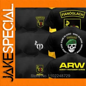 Black Military-Style Graphic T-Shirt for Men