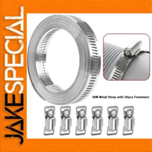 30m Stainless Steel Hose Clamp Kit with Fasteners