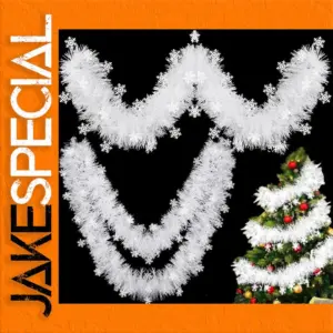 White Christmas Snowflake Garland 2m