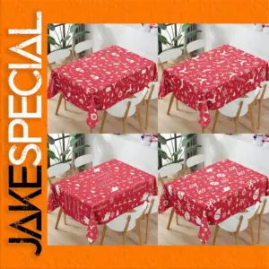 Vibrant Red Christmas Snowman Tablecloth