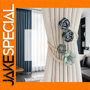 Elegant Fabric Flower Curtain Tieback in White