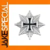 Silvery Octagonal Cross Brooch with Leaf Motifs