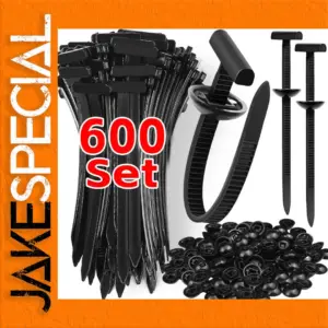 Black Nylon Cable Tie Kit with Buckles (Up to 600 pcs)