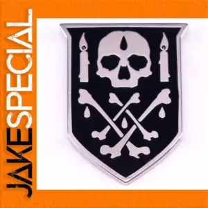 Gothic Metal Pin Black Skeleton Brooch 3cm