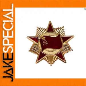 USSR Red Star Flag Pin with Gold Detailing