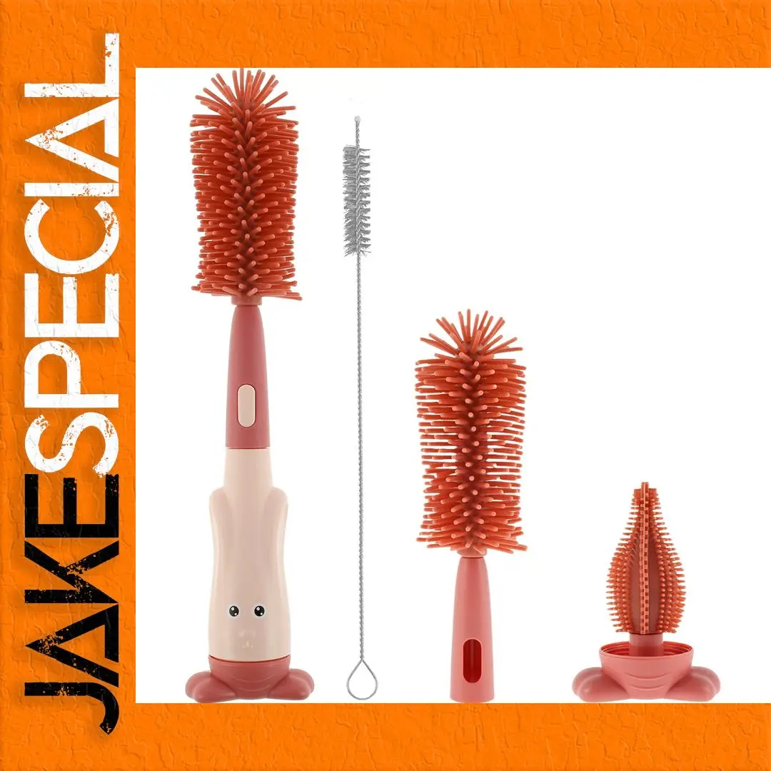 Silicone Baby Bottle Cleaning Set with Storage Stand 1 Silicone Baby Bottle Cleaning Set with Storage Stand