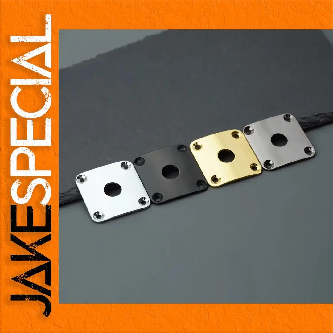 Square Curved Metal Jack Plate for Guitars 1 Square Curved Metal Jack Plate for Guitars