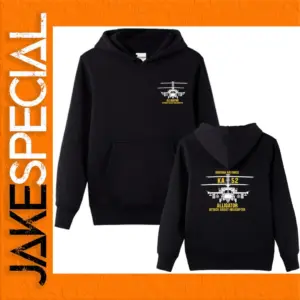 Men's Military Style Hoodie with Helicopter Graphic