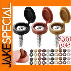 100-Pack Plastic Screw Decorative Covers in 7 Colors