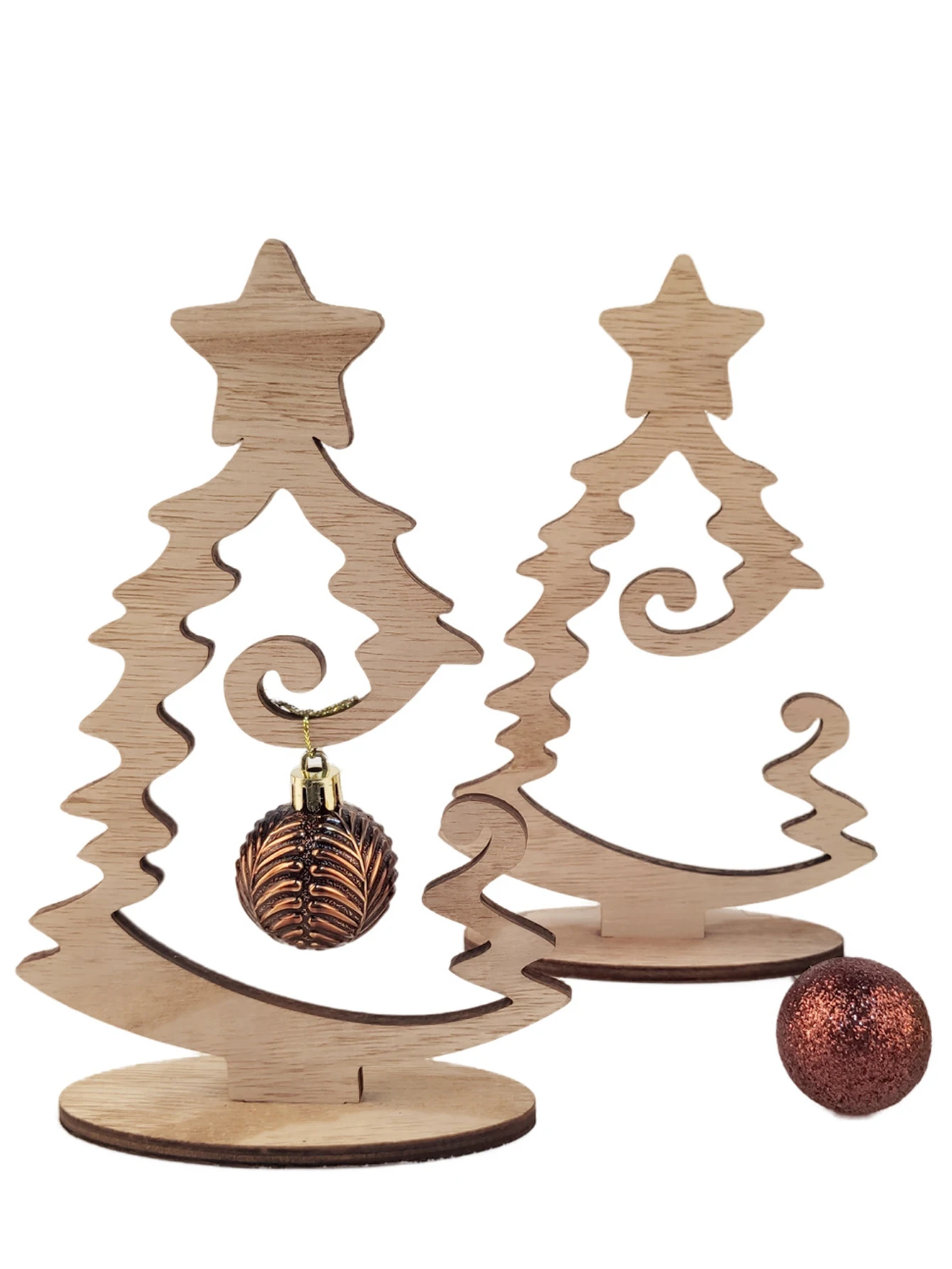 Elegant Wooden Christmas Tree Decor 6 Elegant Wooden Christmas Tree Decor - Image 6