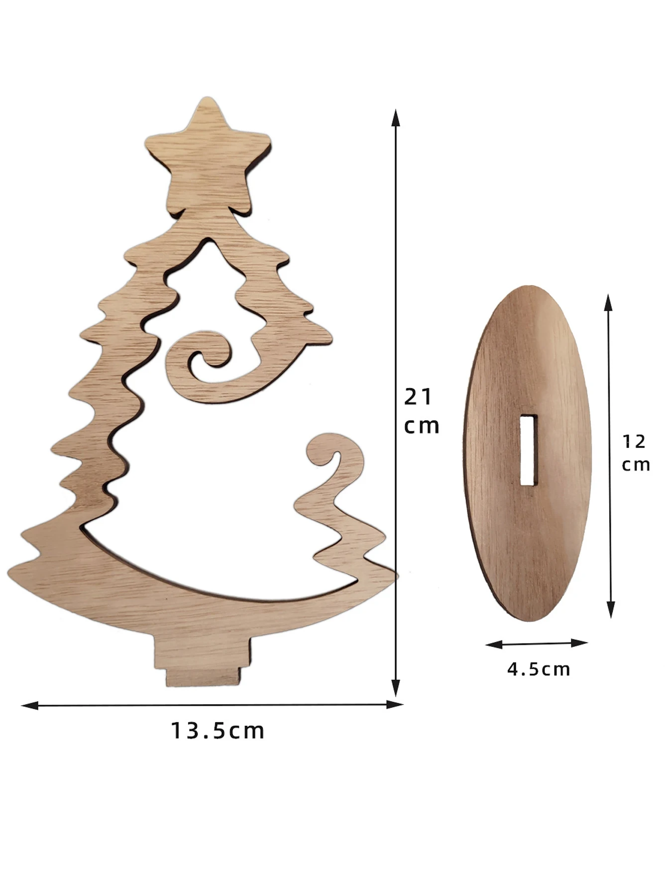 Elegant Wooden Christmas Tree Decor 4 Elegant Wooden Christmas Tree Decor - Image 4