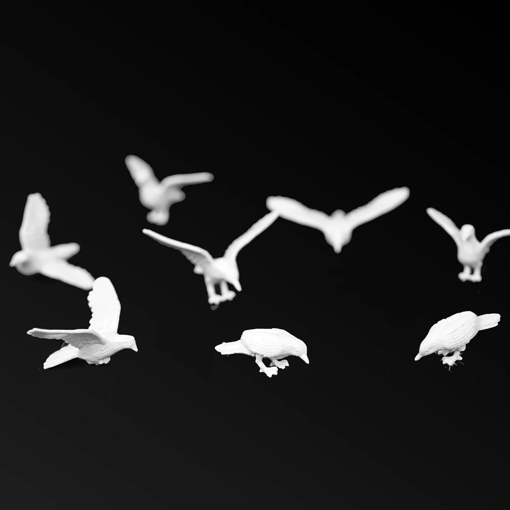 Miniature White Pigeons Set for Dioramas 3 Miniature White Pigeons Set for Dioramas - Image 3