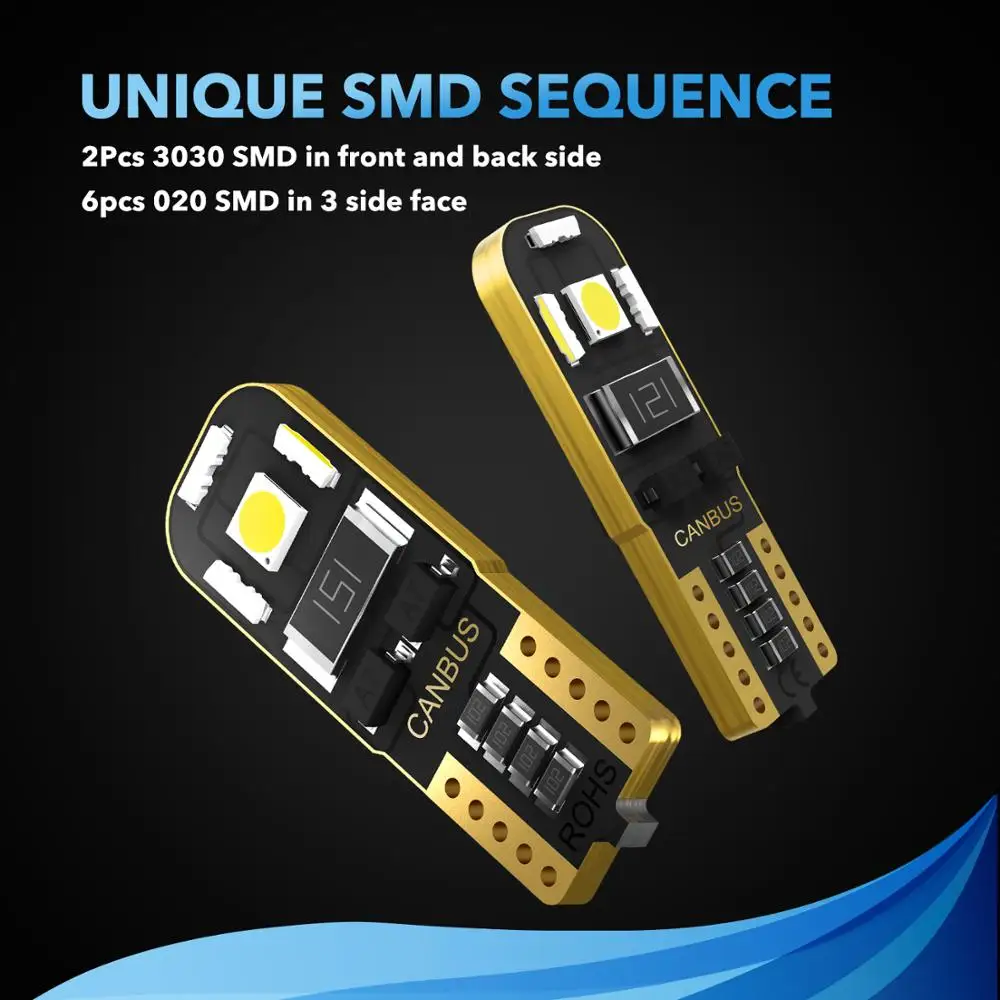 Vehicle LED T10 W5W Bulb 6000K 120 Lumens 5 Vehicle LED T10 W5W Bulb 6000K 120 Lumens - Image 5