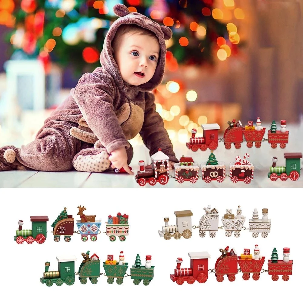 Wooden Christmas Train Decoration Set 2024 4 Wooden Christmas Train Decoration Set 2024 - Image 4