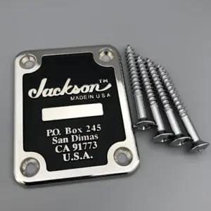 Jackson Guitar Neck Plate with Embossed Logo 13 H3155c1b15b544d0e91bdfef32772a4b6S