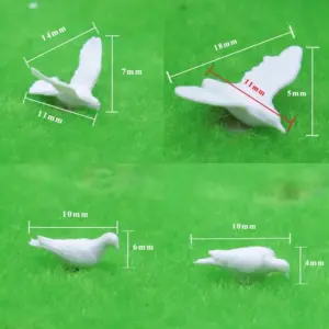 Miniature White Pigeons Set for Dioramas 15 H38c8a98b44db446a87de8b7ade12c032U