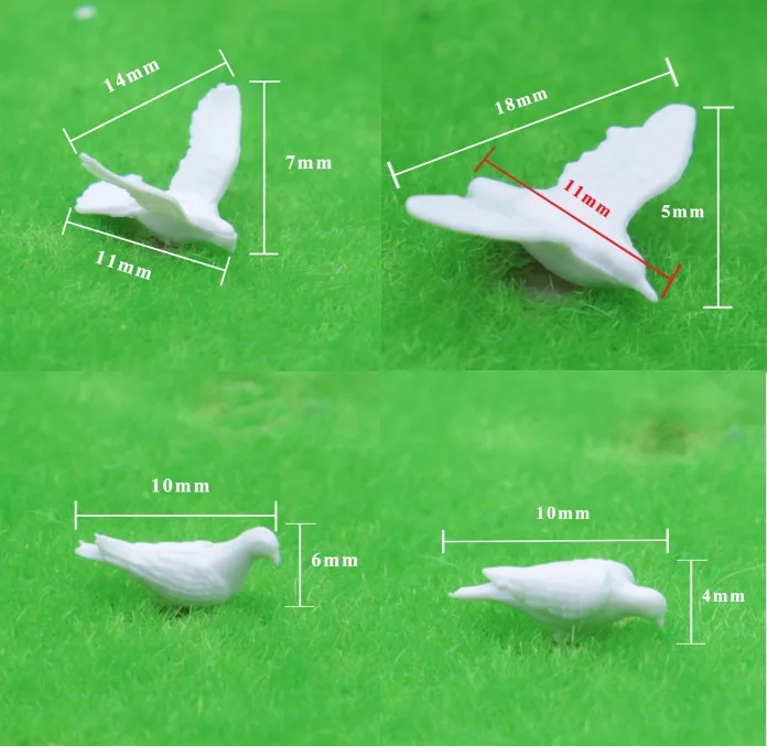 Miniature White Pigeons Set for Dioramas 8 Miniature White Pigeons Set for Dioramas - Image 8