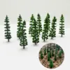 Miniature Green Trees Set for Dioramas