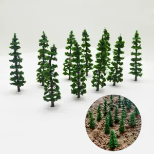 Miniature Green Trees Set for Dioramas