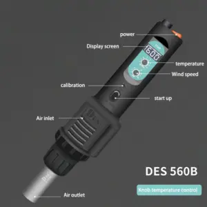 Digital Hot Air Gun DES560B/C 560W 80-600°C 15 H4b05ec88e19b43ed9aff0c1e96e63243D