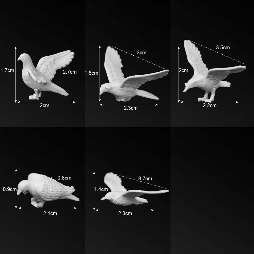 Miniature White Pigeons Set for Dioramas 7 Miniature White Pigeons Set for Dioramas - Image 7