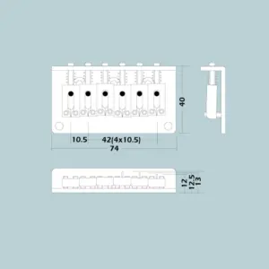 Wilkinson Vintage Hardtail Guitar Bridge Chrome/Gold 11 H6e0dba2889564dd29801abe8b1409b30d