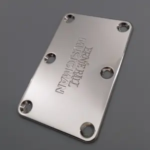 Nickel Bass Guitar Neck Plate with Six Bolt Holes