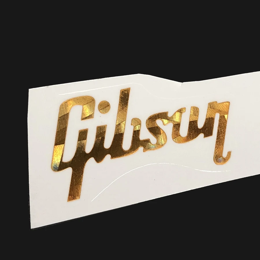 Gold Gibson Logo Guitar Decal 3 Gold Gibson Logo Guitar Decal - Image 3