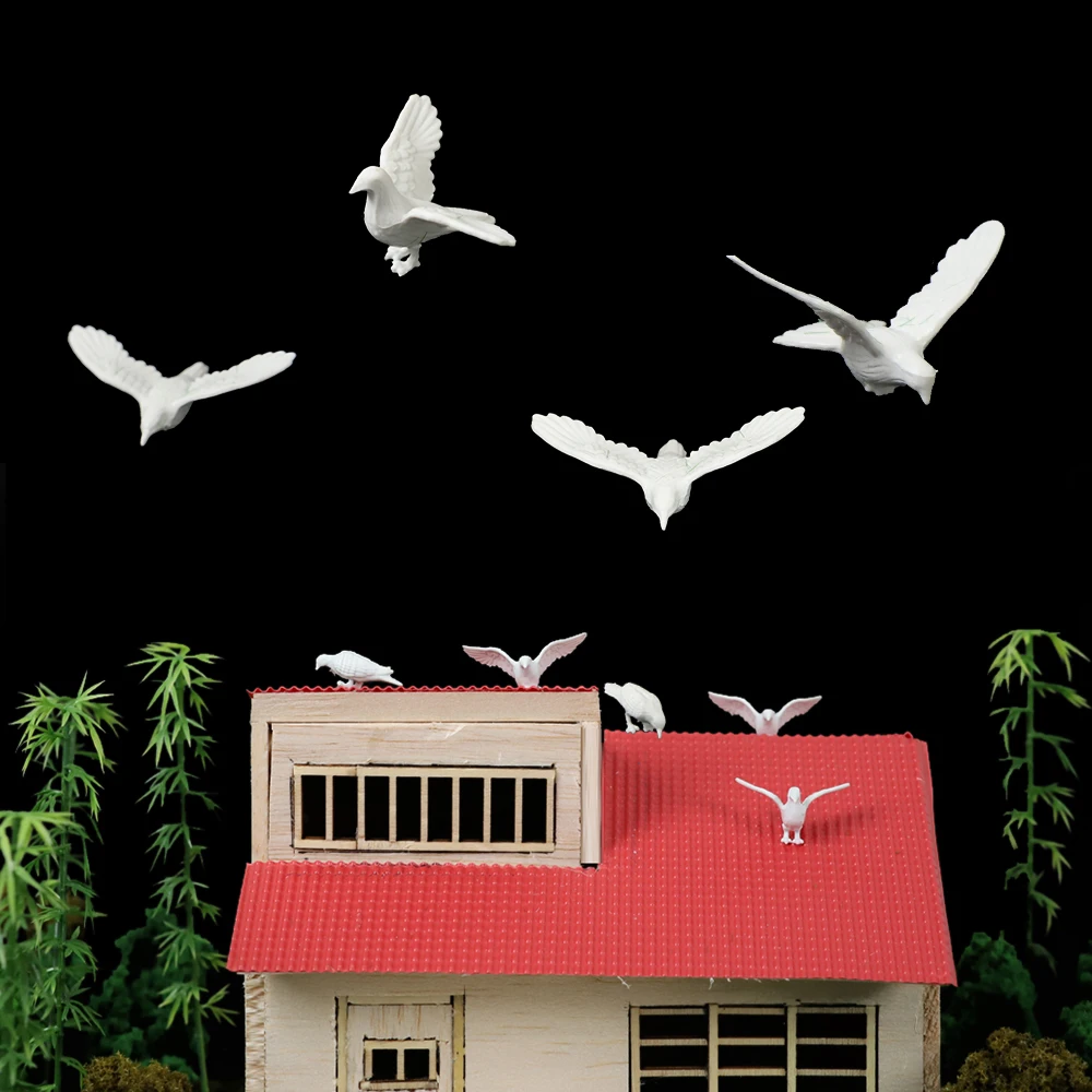 Miniature White Pigeons Set for Dioramas 4 Miniature White Pigeons Set for Dioramas - Image 4