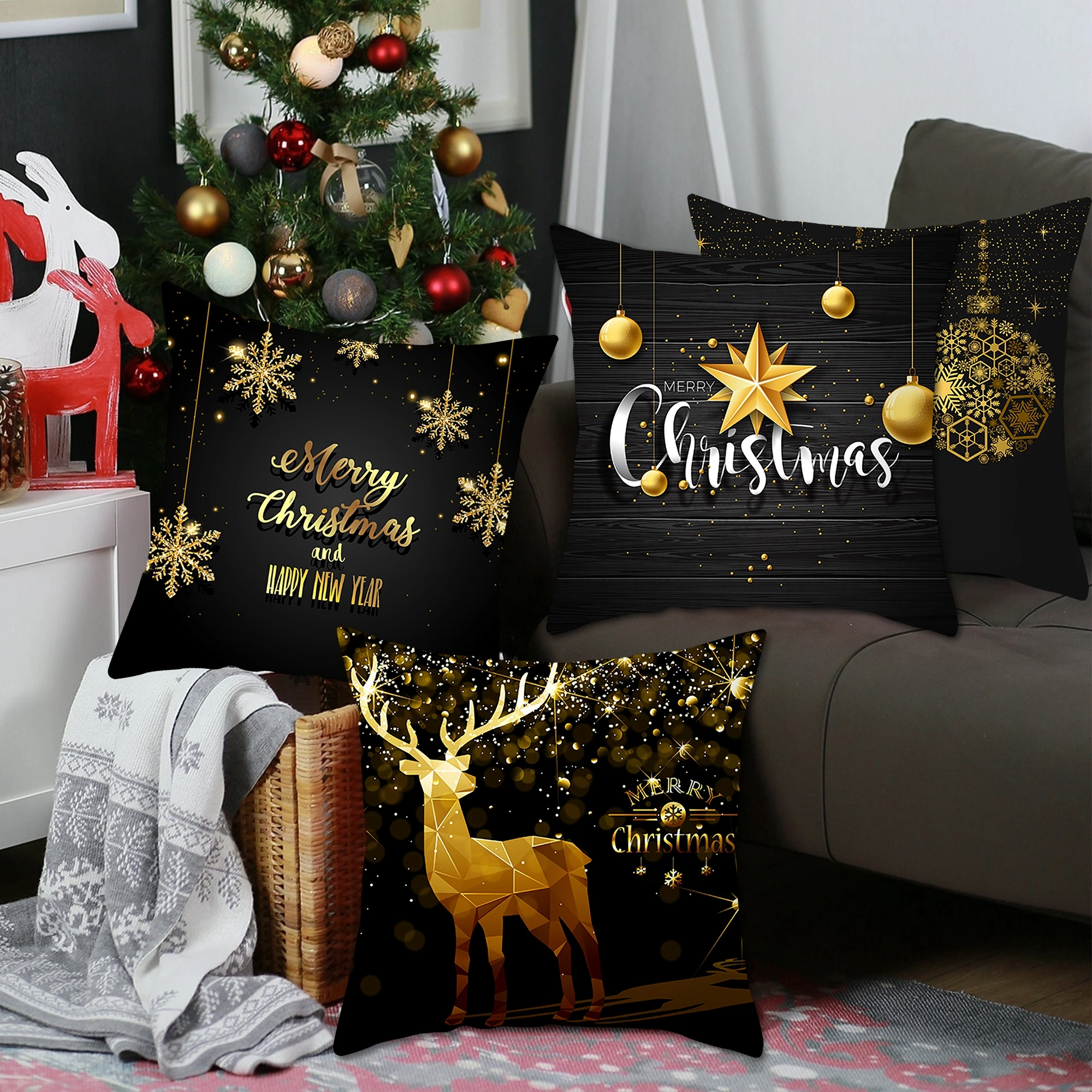 Luxurious 45x45cm Christmas Cushion Cover 4 Luxurious 45x45cm Christmas Cushion Cover - Image 4